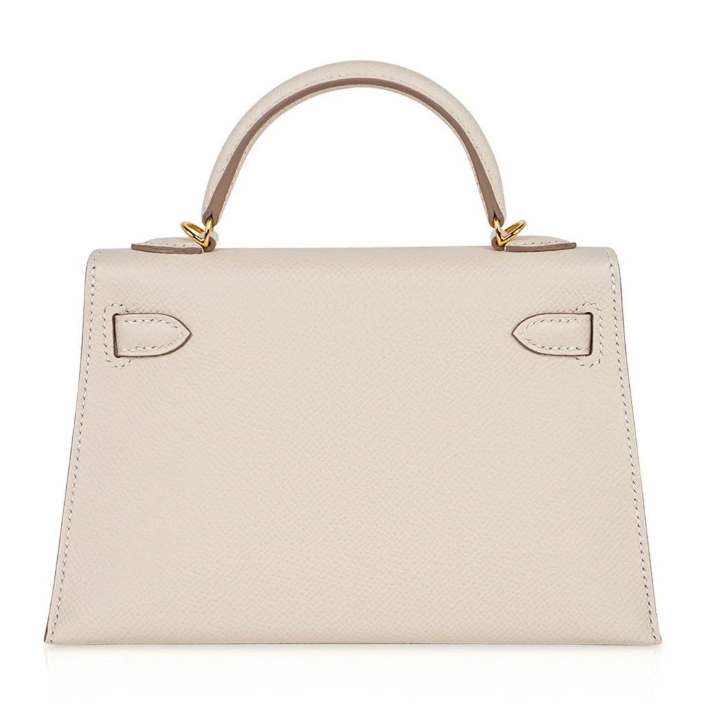 Kelly 20 Mini Sellier Bag Craie Epsom Leather Gold Hardware New w/Box