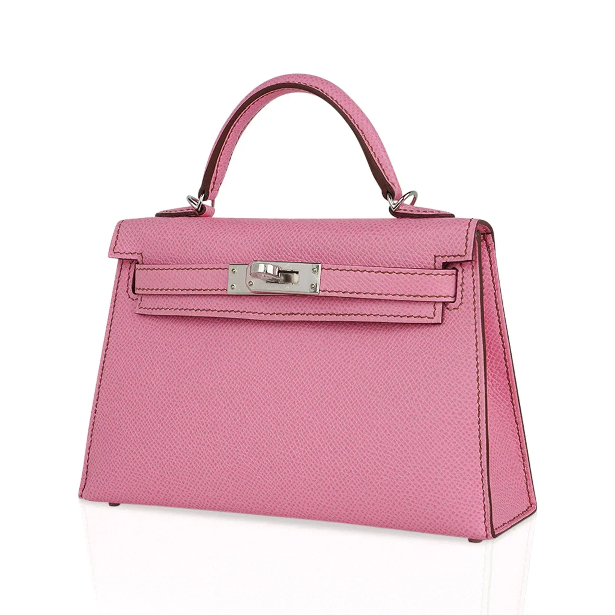 Mini Kelly 20 Sellier Bag in 5P Pink Bubblegum Epsom Leather with Palladium Hardware