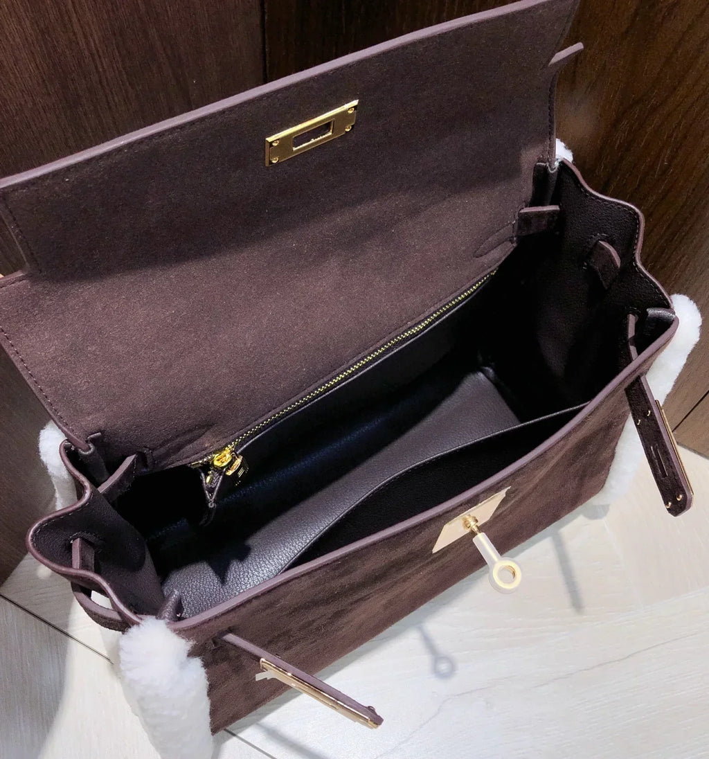Kelly Shearling and Ebene Barenia Palladium Hardware