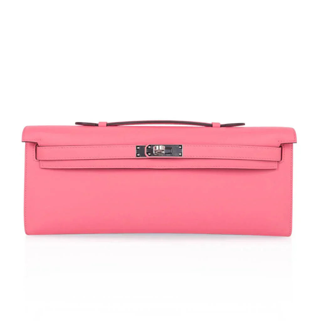 Kelly Cut Bag Pink Rose Azalee Swift with Palladium Hardware