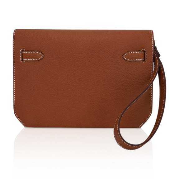Kelly Depeches 25 Pouch Fauve Galop D’ Vache Palladium Hardware