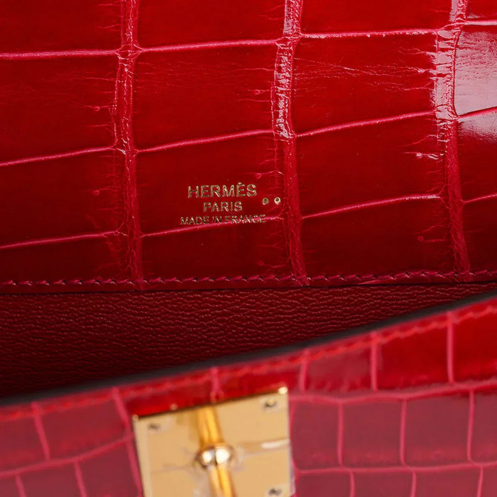 Kelly Cut Bag Braise Niloticus Crocodile with Gold Hardware