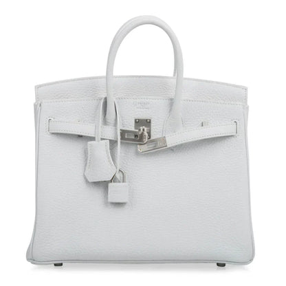 Birkin 25 Bag HSS White Clemence Trench Interior Brushed Palladium Hardware