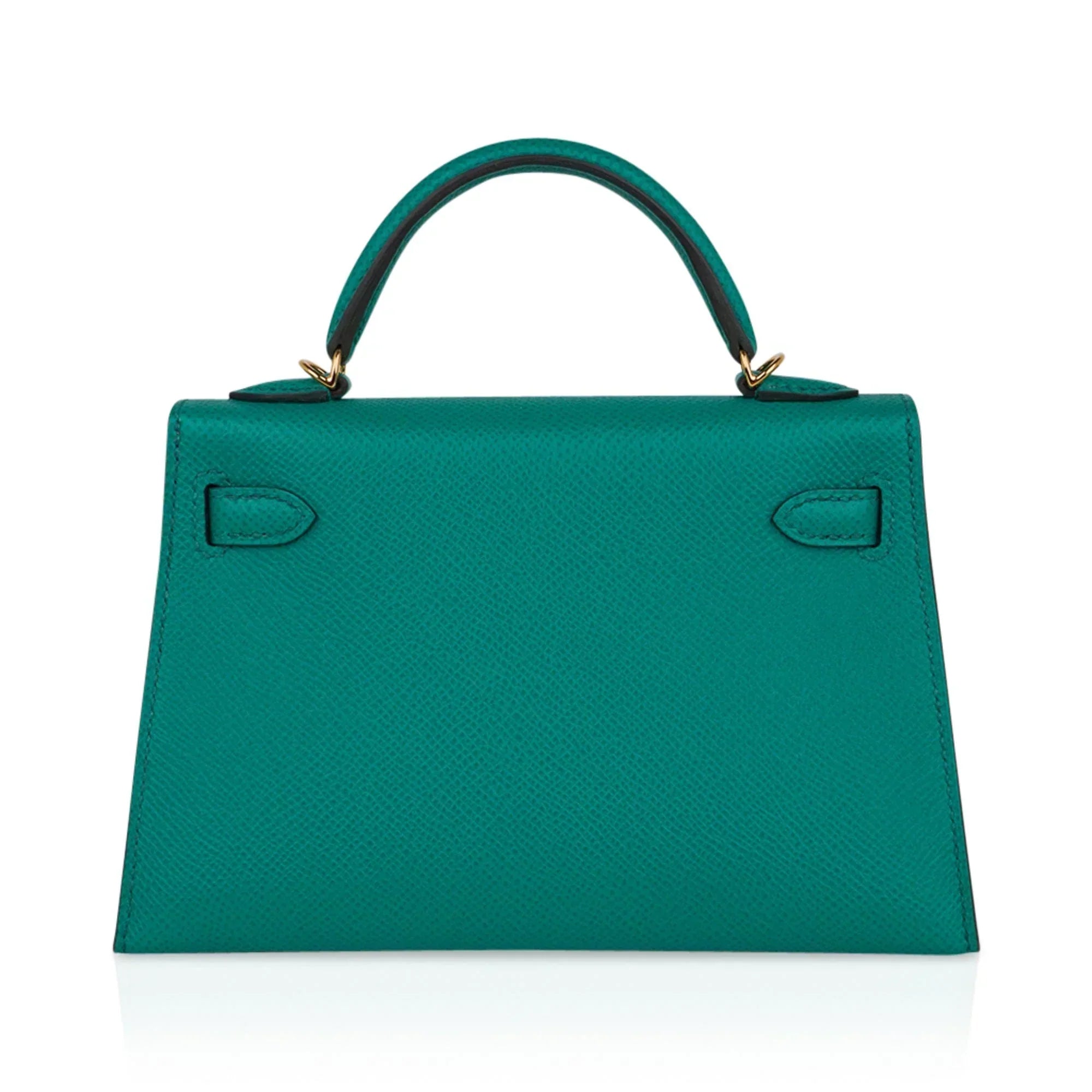 Kelly 20 Mini Sellier Bag Jade Epsom Leather Gold Hardware New w/Box
