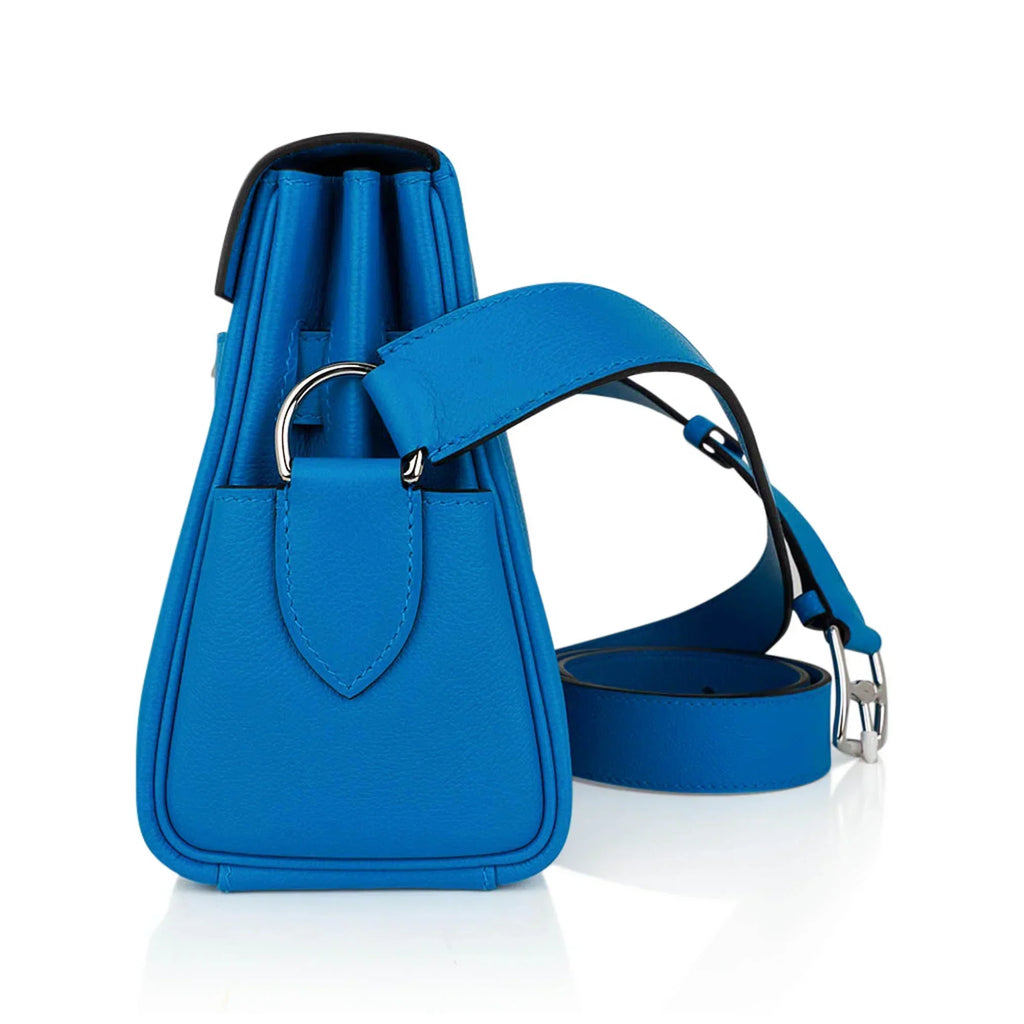 Kelly Messenger PM Blue Zanzibar Evercolor Leather with Palladium Hardware
