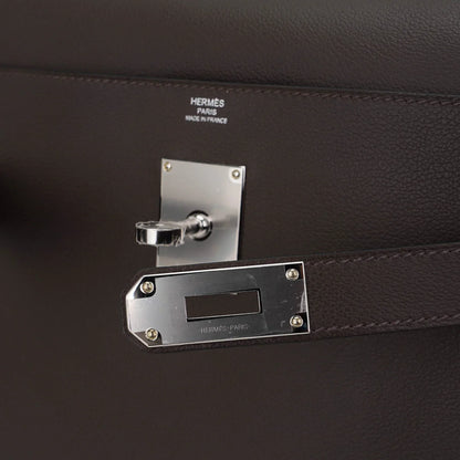 Kelly Messenger 25 Bag Ecorce Evercolor Leather with Palladium Hardware