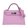 Mini Kelly 20 Bag Sellier Mauve Sylvestre Epsom with Palladium Hardware