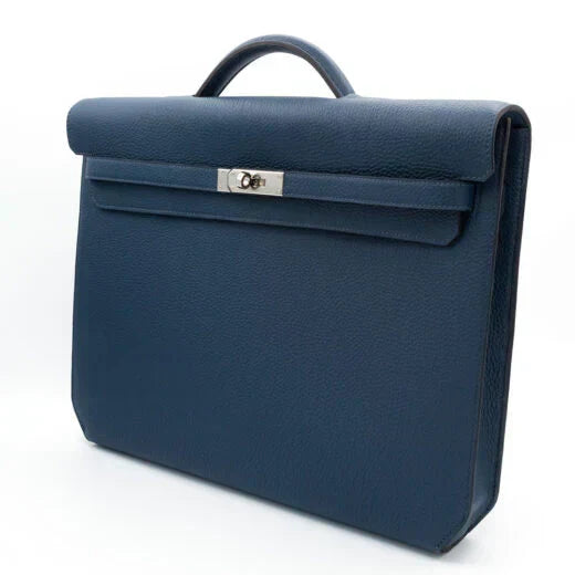 Kelly Depeches 36 Document Holder In Bleu De Prusse Togo Calfskin