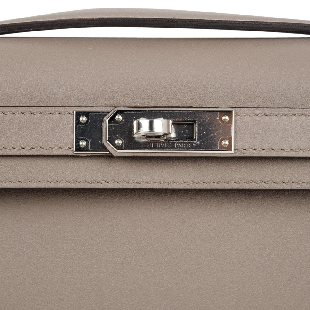Kelly Cut Bag Gris Asphalte Gray Clutch Swift Palladium