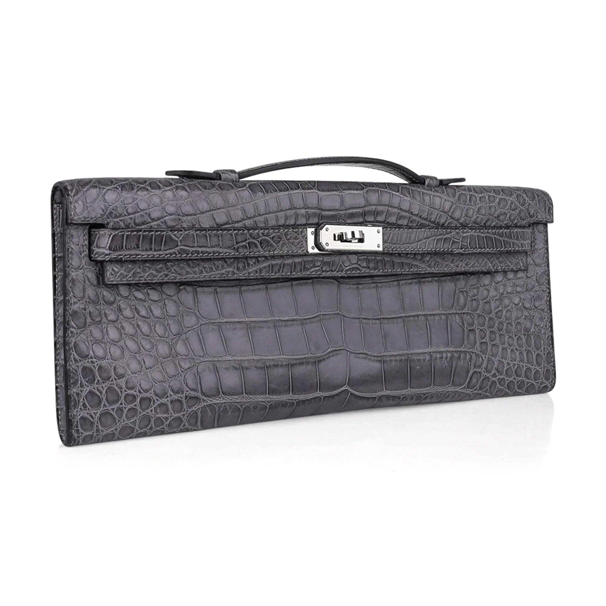 Kelly Cut Bag Gris Paris Grey Matte Alligator Palladium VERY rare