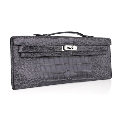Kelly Cut Bag Gris Paris Grey Matte Alligator Palladium VERY rare
