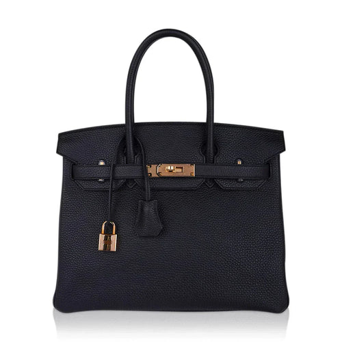 Birkin 30 Bag Black Togo Leather with Rose Gold Hardware
