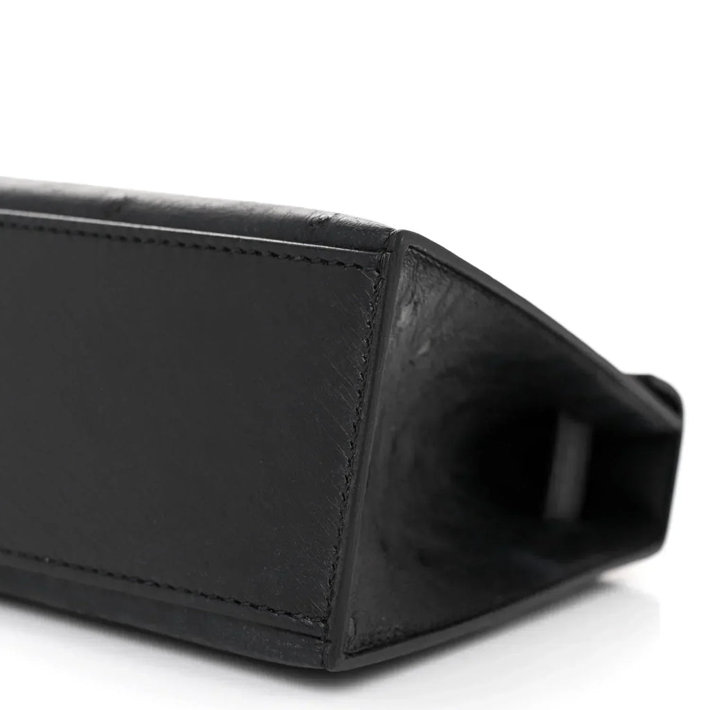 Kelly Pochette Black Ostrich Clutch Gold Hardware