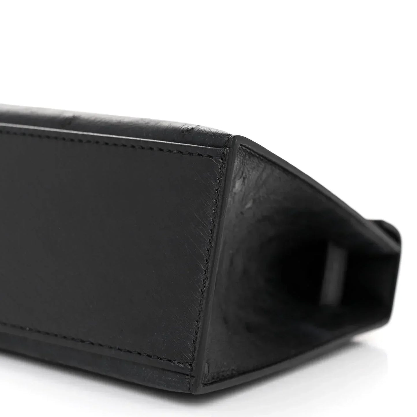 Kelly Pochette Black Ostrich Clutch Gold Hardware