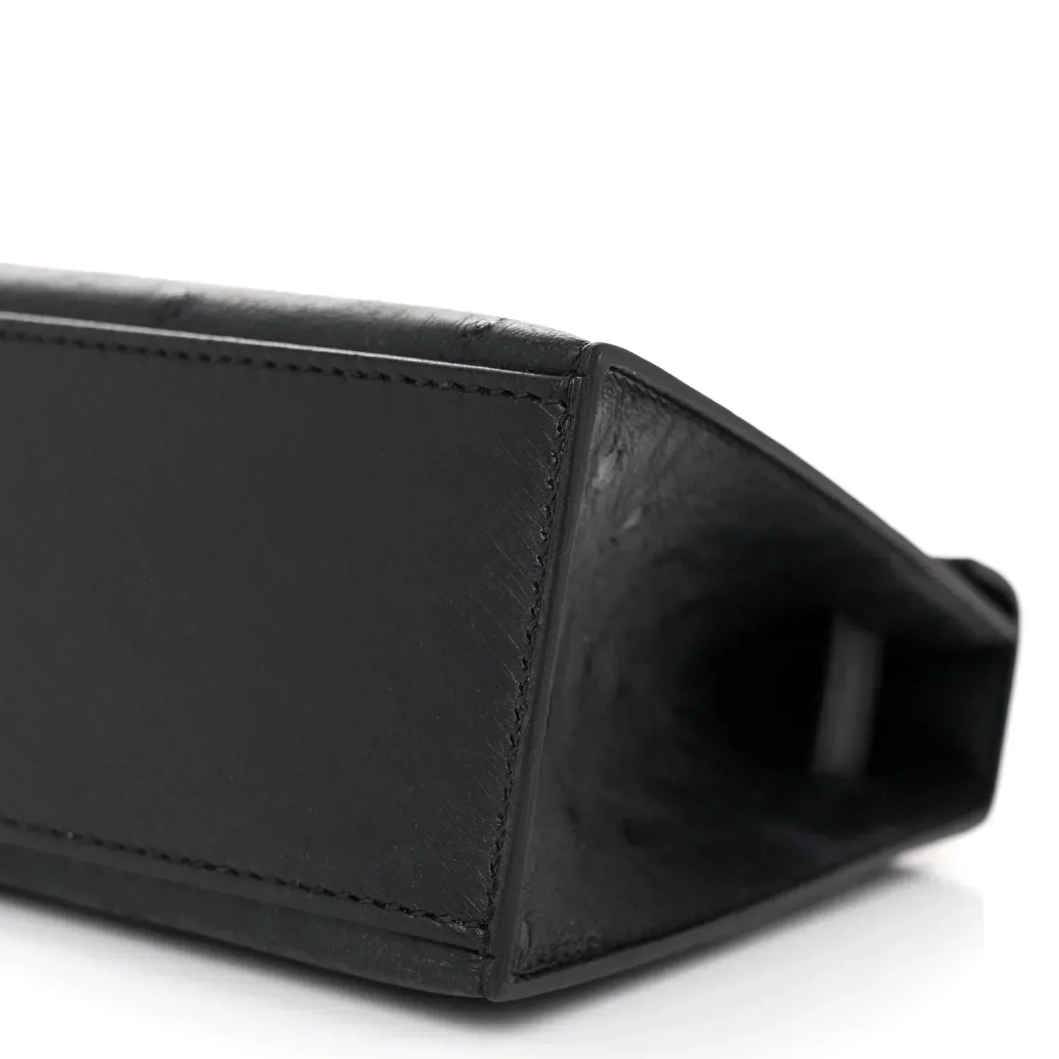 Kelly Pochette Black Ostrich Clutch Gold Hardware