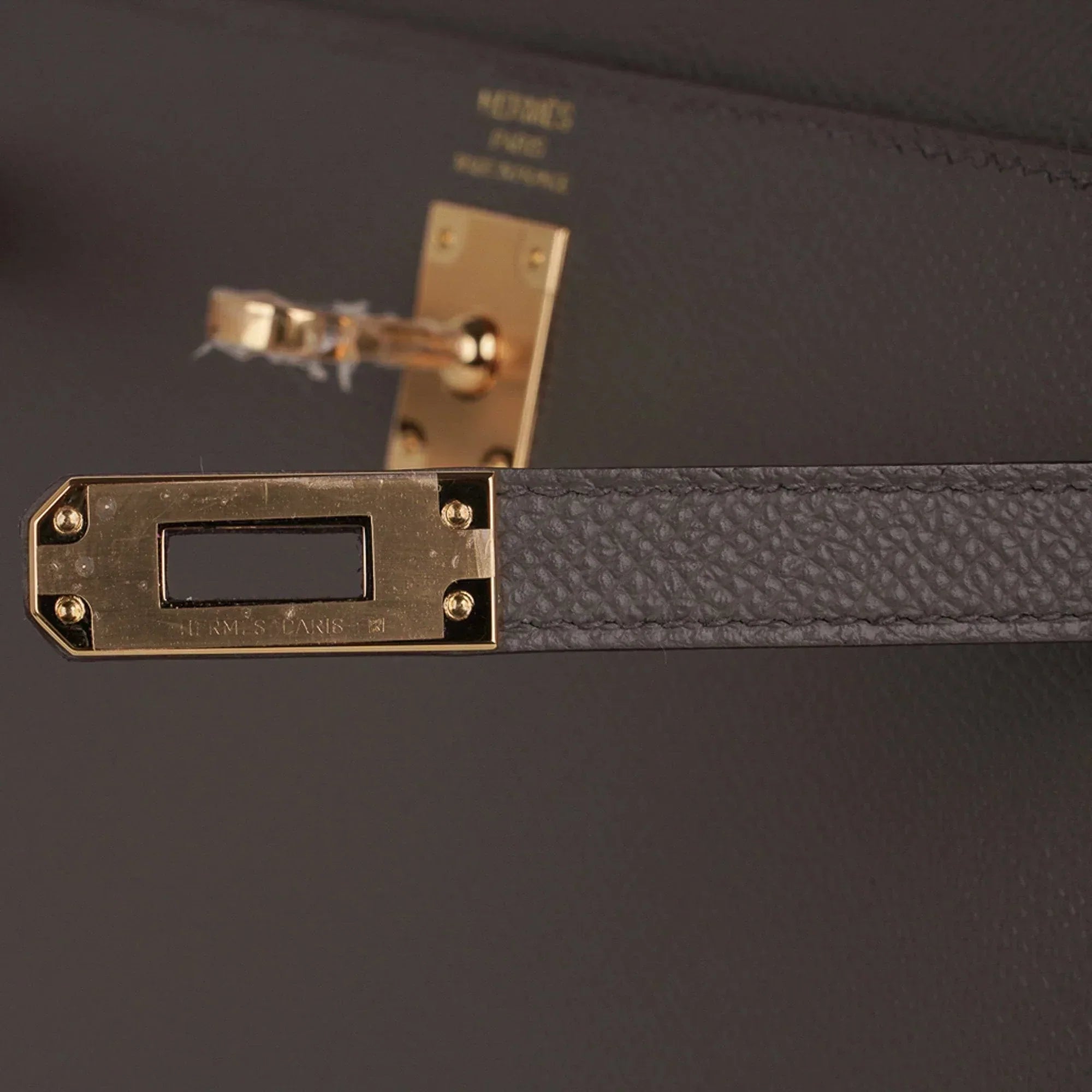 Kelly Sellier 25 Bag Etain Gold Hardware Epsom Leather New