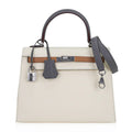 Kelly Sellier 25 Bag Nata Chai & Gris Meyer Epsom Leather with Palladium Hardware