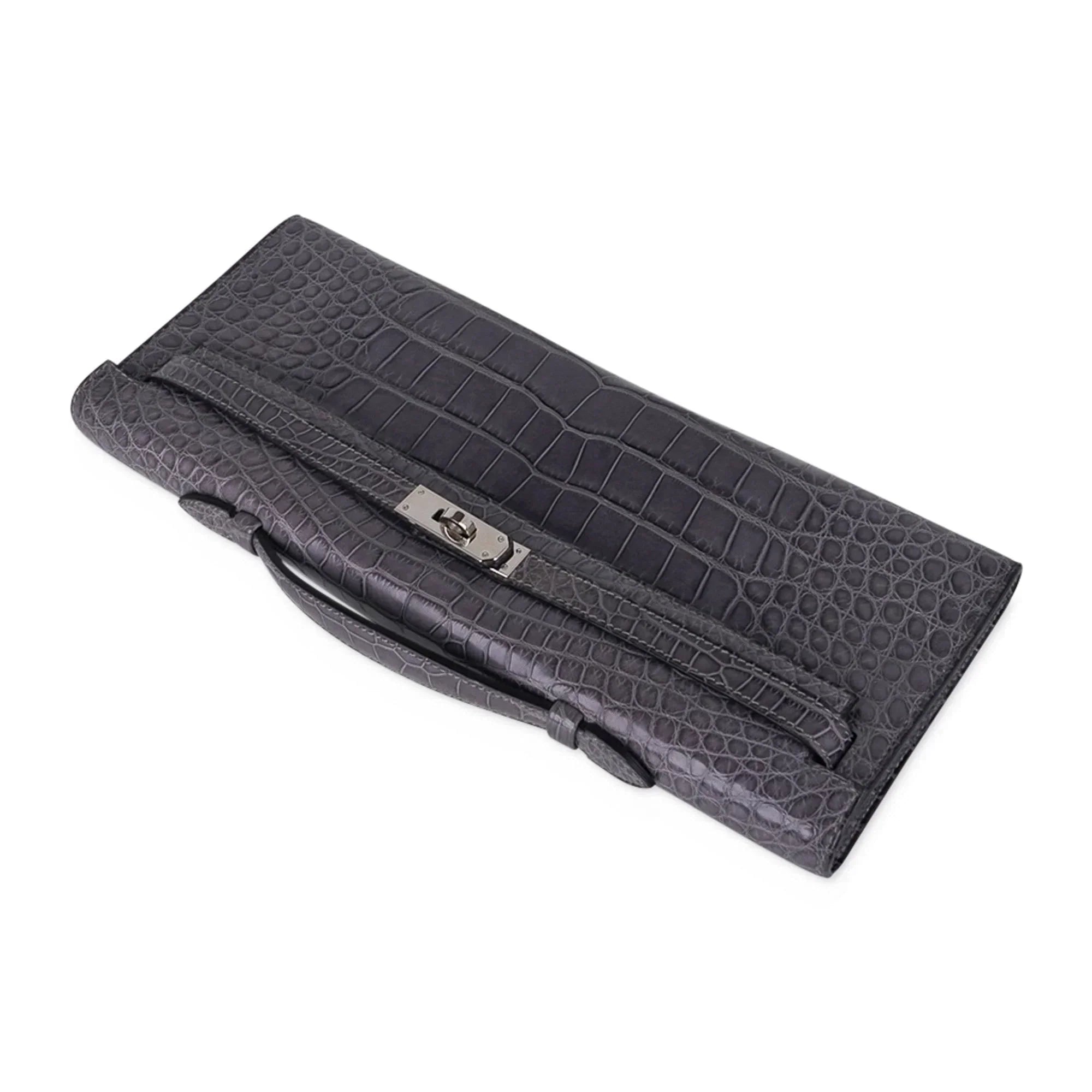 Kelly Cut Bag Gris Paris Grey Matte Alligator Palladium VERY rare