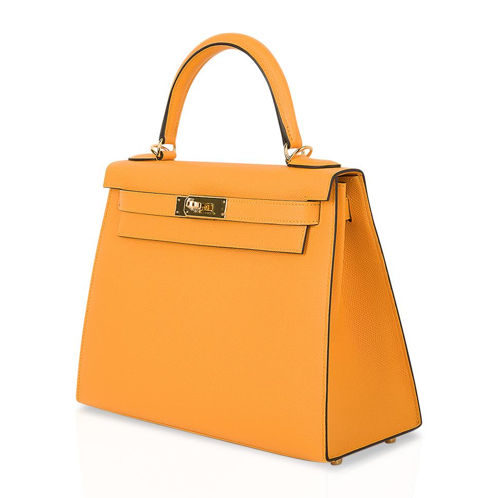 Kelly Sellier 28 Bag Jaune D’Or Epsom Leather Gold Hardware