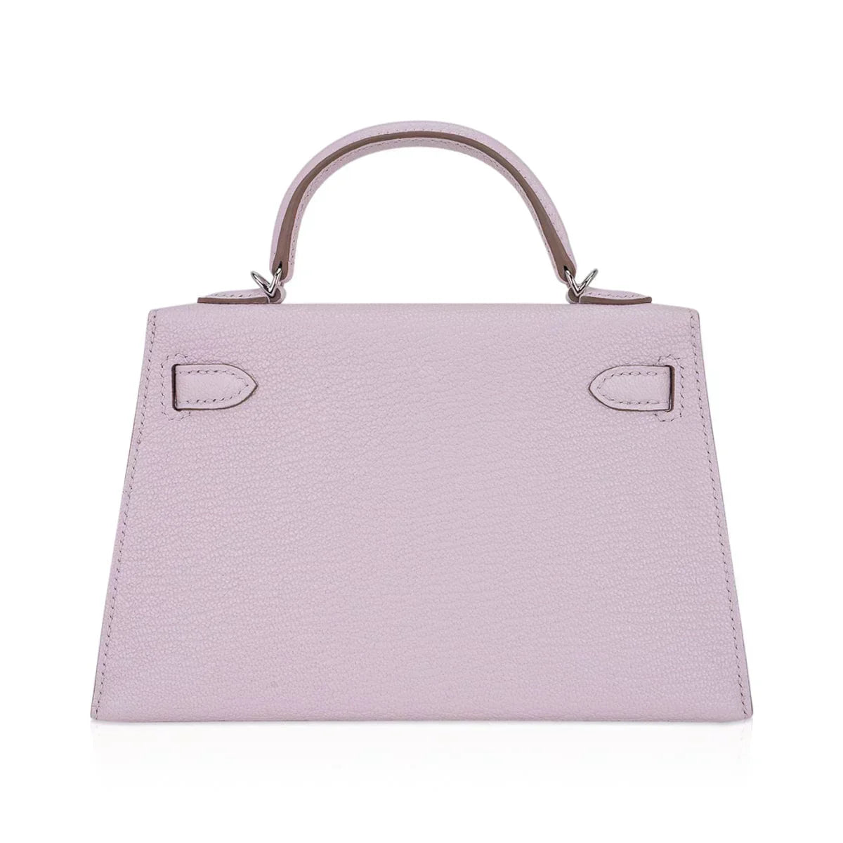 Mini Kelly 20 Bag Sellier Mauve Pale Chevre Leather with Palladium Hardware