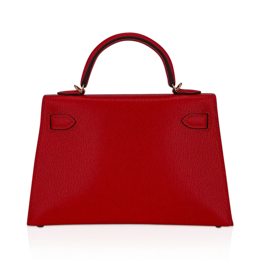 Kelly Sellier 20 Mini Rouge de Coeur Bag Chevre Leather Gold Hardware