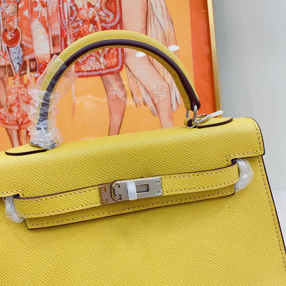 Kelly 20 Mini Sellier Bag Lime Chevre Leather Palladium