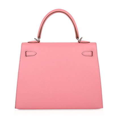 Kelly 25 Sellier Bag Pink Rose Confetti Palladium Hardware Epsom Leather