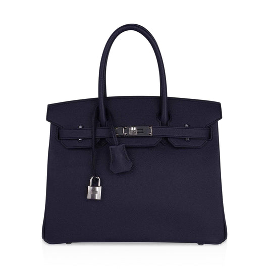 Birkin 30 Bag Indigo Epsom Palladium Hardware New w/ Box