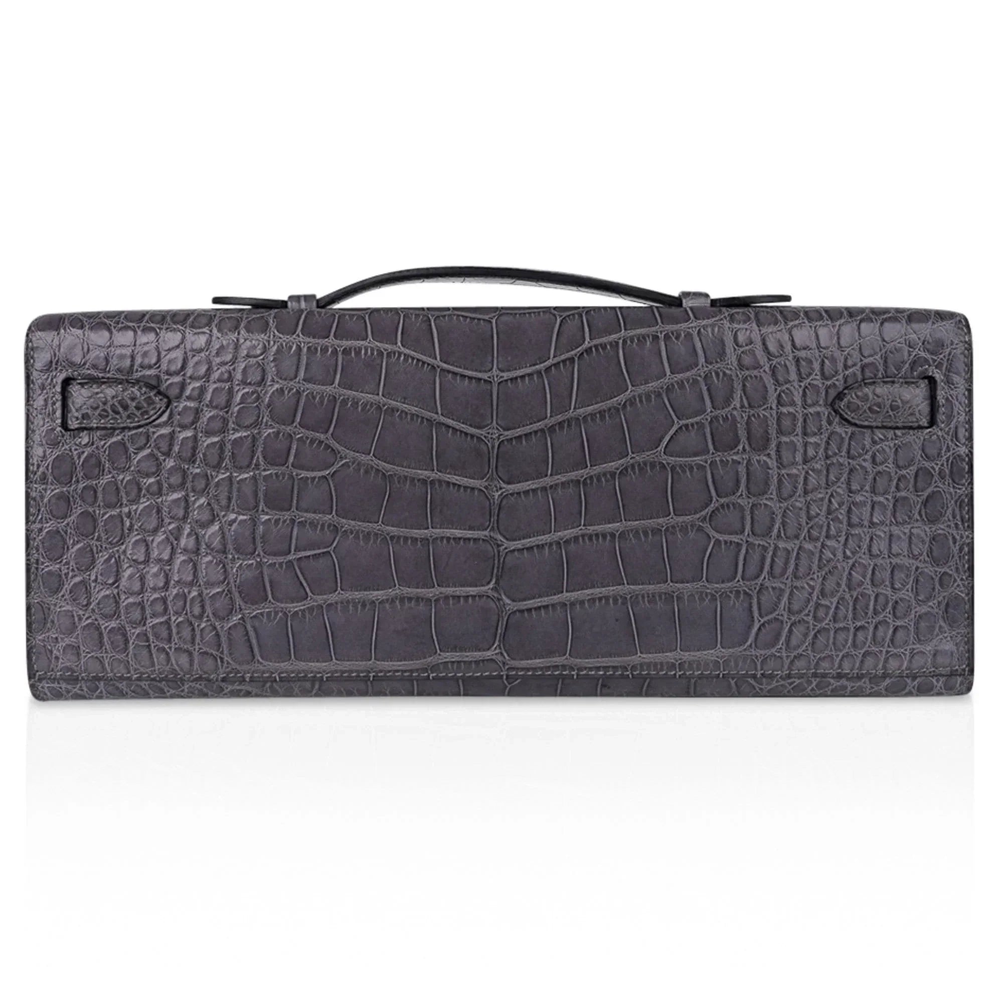 Kelly Cut Bag Gris Paris Grey Matte Alligator Palladium VERY rare