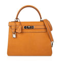Kelly 28 Bag Gold Peau Porc Leather with Palladium Hardware