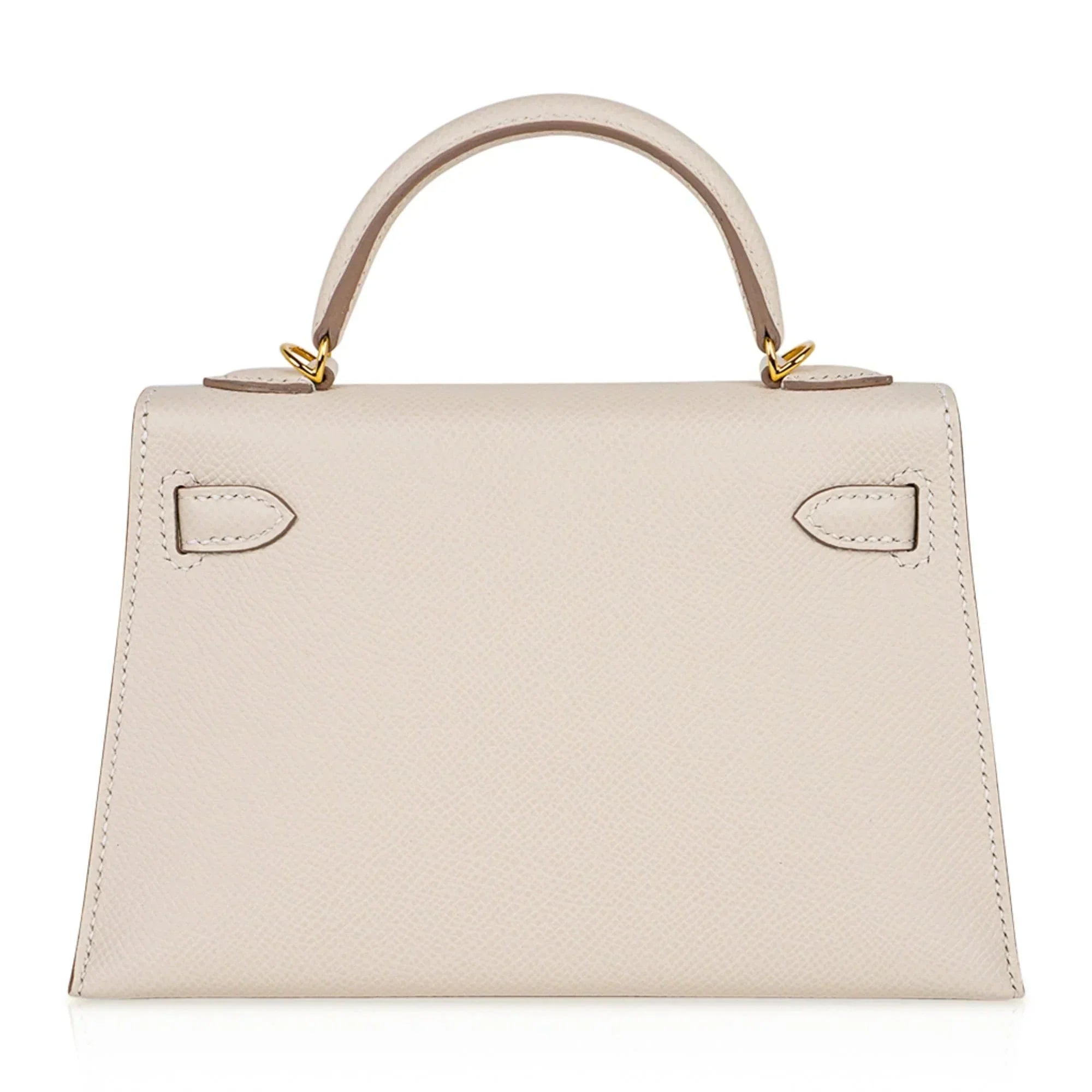 Kelly 20 Mini Sellier Bag Craie Epsom Leather with Gold Hardware