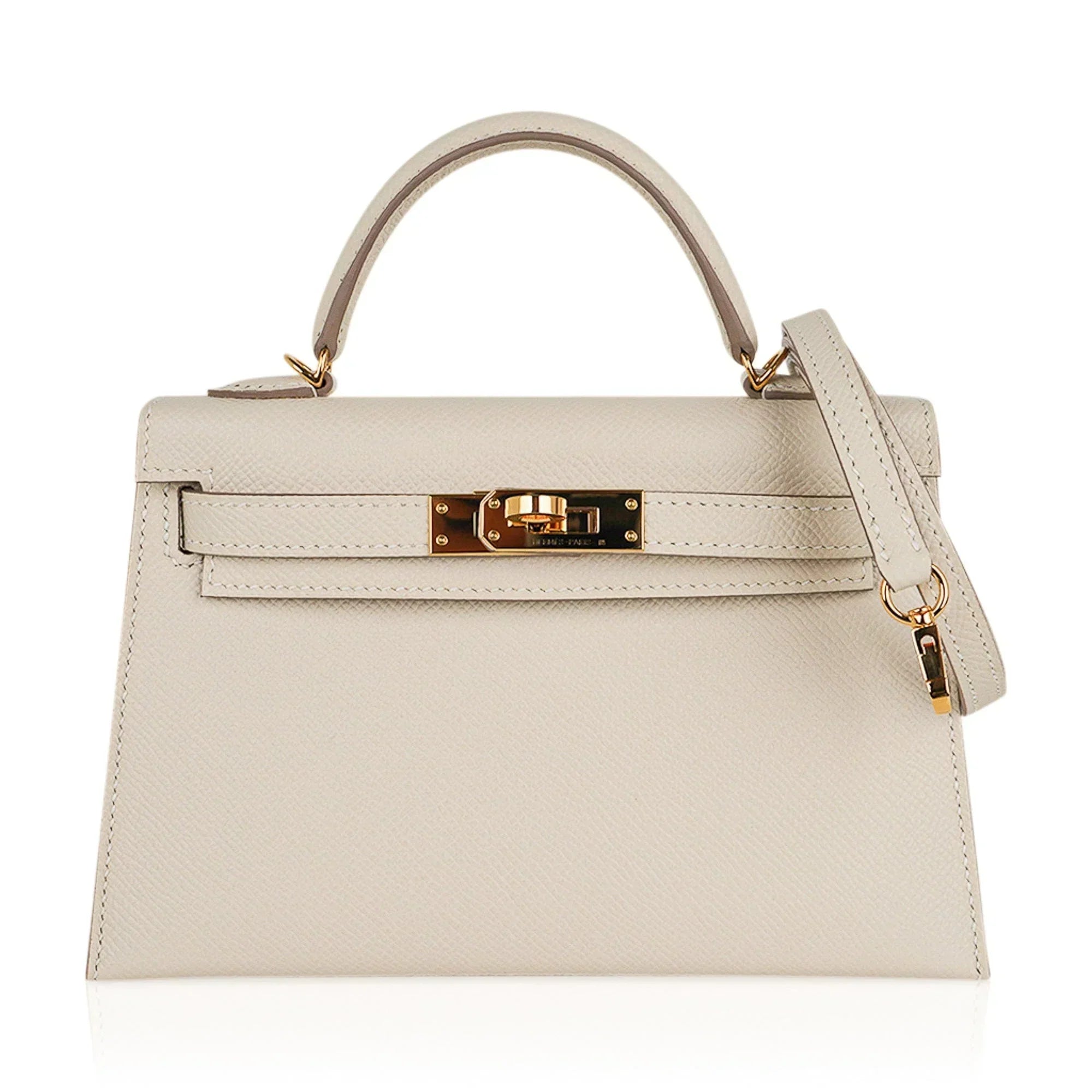 Kelly 20 Mini Sellier Bag Craie Epsom Leather Gold Hardware