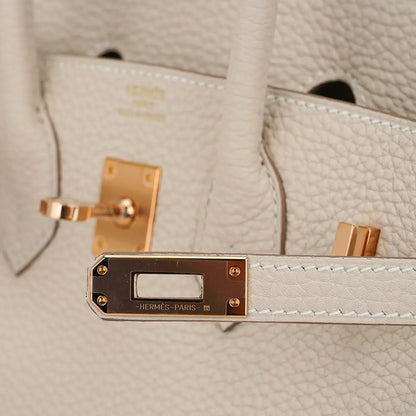 Birkin 25 Bag Craie Togo Leather with Rose Gold Hardware