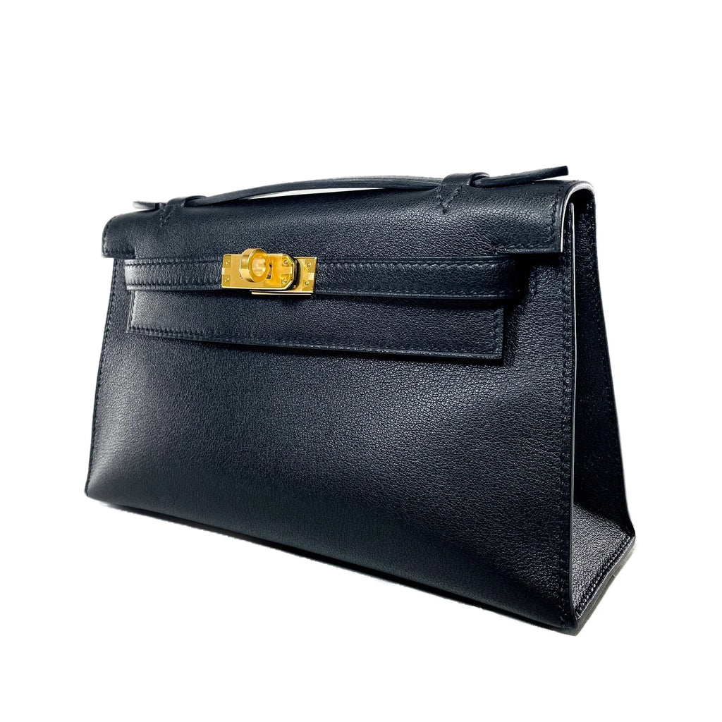 Kelly Pochette Noir Madame Gold Hardware
