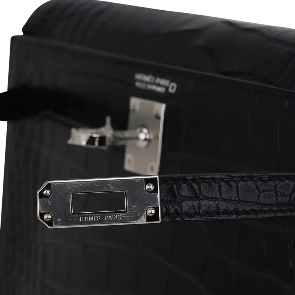 Limited Edition Kelly Danse Bag Matte Black Crocodile