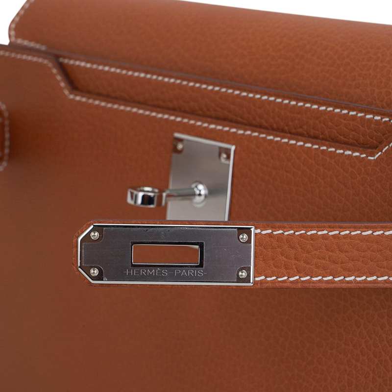 Kelly Depeches 25 Pouch Fauve Galop D’ Vache Palladium Hardware
