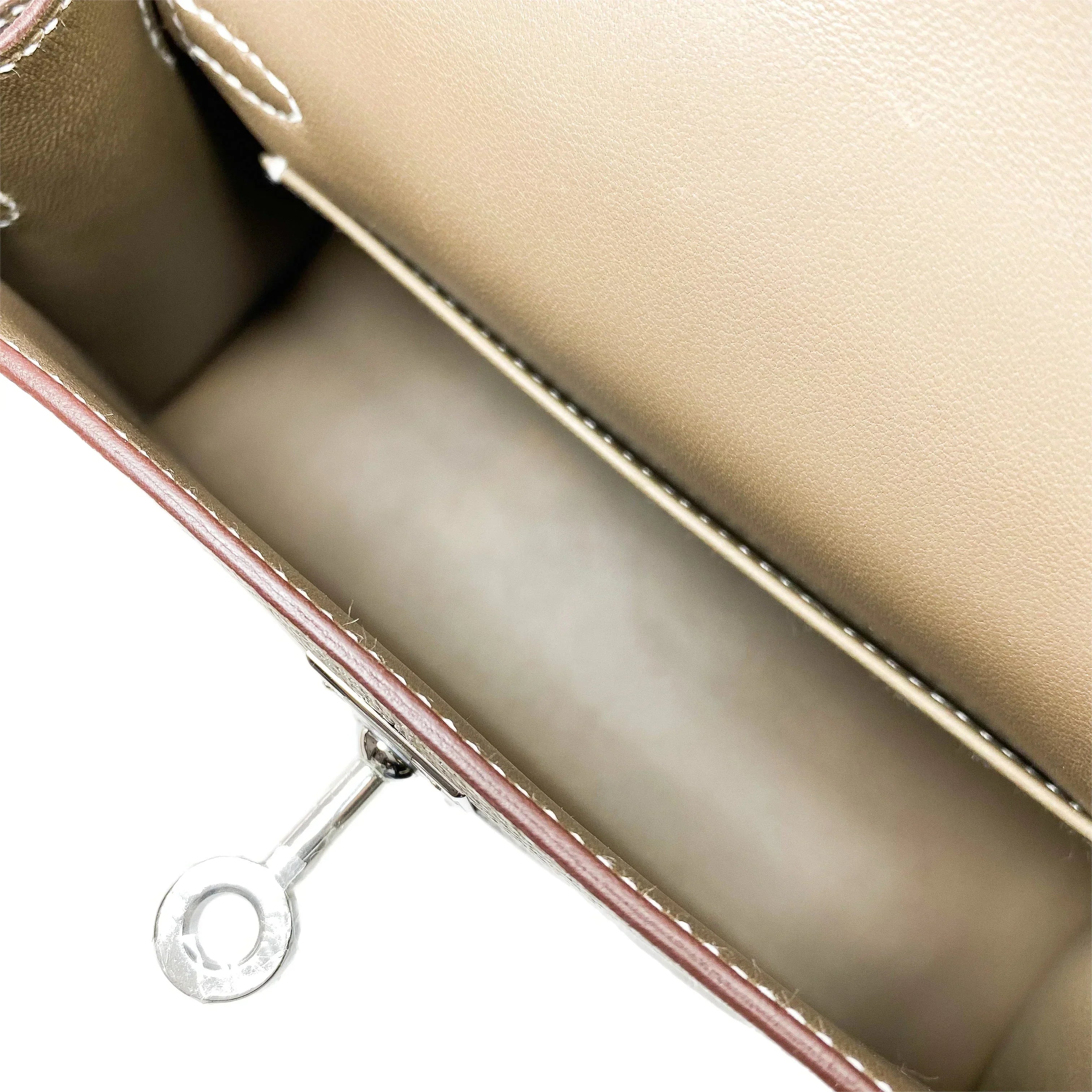 Kelly Sellier Craie and Trench Epsom Brushed Palladium Hardware