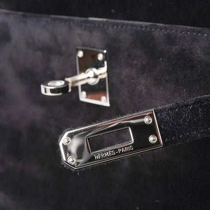 Kelly Pochette Black Doblis Suede Palladium