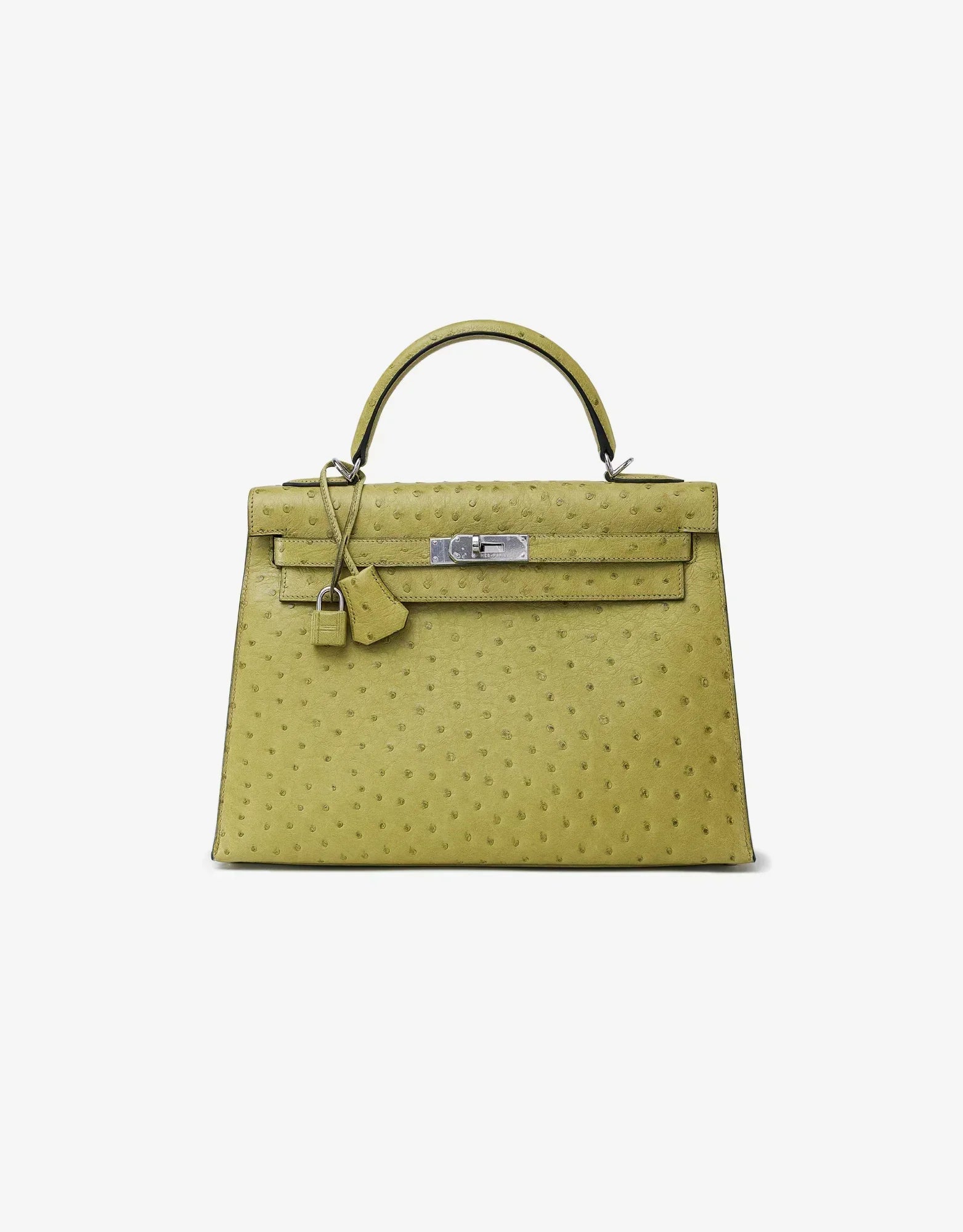 Kelly Kiwi Ostrich Grain Texture Gold Hardware