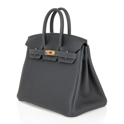 Birkin 25 Bag Vert Rousseau Togo Gold Hardware