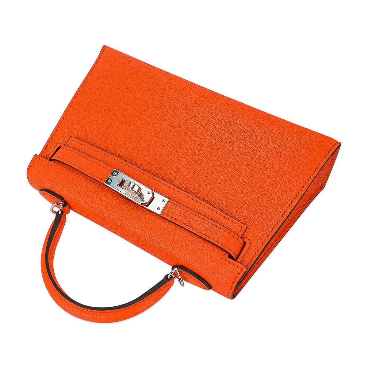 Verso Mini Kelly 20 Sellier Bag Feu & Terre Battue Chevre Leather with Palladium Hardware