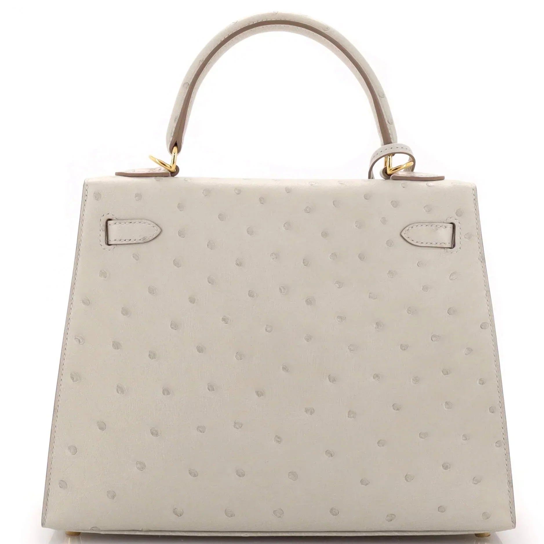 Kelly II Sellier Mini Beton Ostrich Gold Hardware