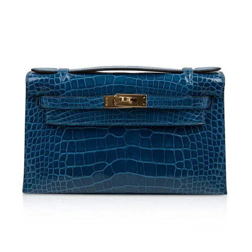 Kelly Pochette Mykonos Alligator Gold Hardware