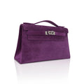 Limited Edition Kelly Pochette Violet Doblis Clutch Bag with Palladium Hardware