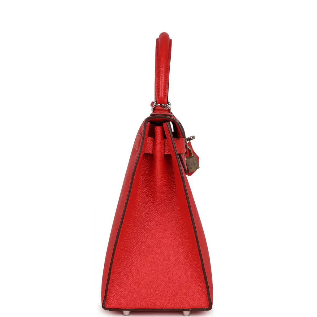 Kelly Sellier Rouge Tomate Epsom Palladium Hardware