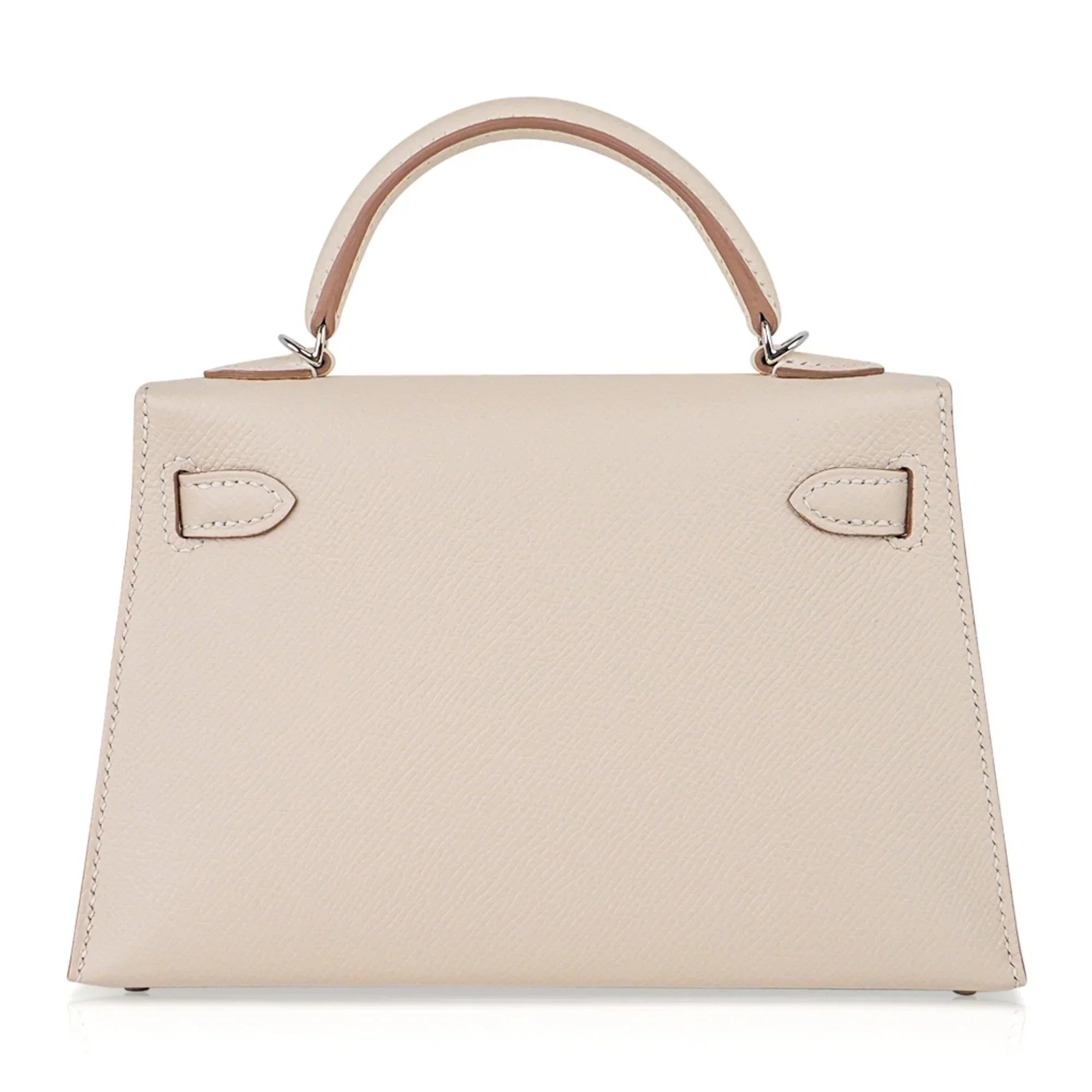 Kelly 20 Mini Sellier Bag Craie Epsom Leather Palladium Hardware New w/Box