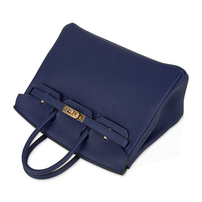 Birkin 25 Bag Blue Encre Gold Hardware Togo Leather