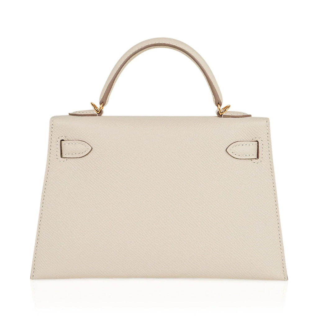 Kelly 20 Mini Sellier Bag Craie Epsom Leather Gold Hardware