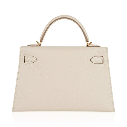 Kelly 20 Mini Sellier Bag Craie Epsom Leather Gold Hardware