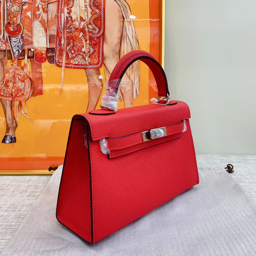 Kelly Sellier Rouge Tomate Epsom Palladium Hardware